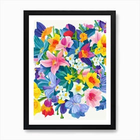 Daffodils 2 Modern Colourful Flower Art Print