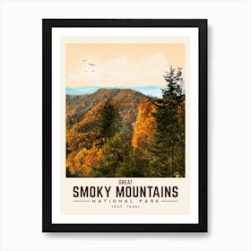 Great Smoky Mountains Minimalist Travel Poster Art Print