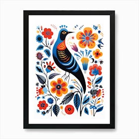 Scandinavian Bird Illustration Magpie 2 Art Print