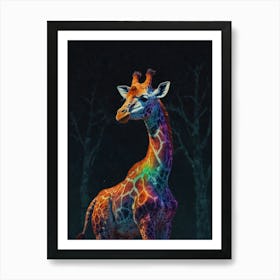 Rainbow Giraffe Canvas Print Art Print