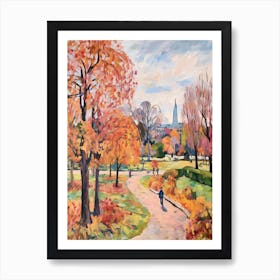 Autumn City Park Painting Regents Park London 1 Art Print