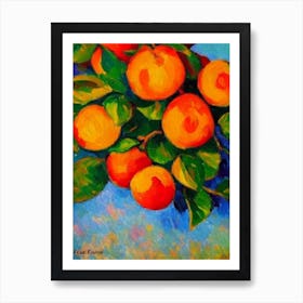 Apricot Fruit Vibrant Matisse Inspired Painting Fruit Art Print