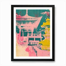 Kamakura Tsurugaoka Hachimangu Shrine Duotone Silkscreen 2 Art Print