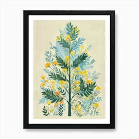 Sequoia Tree Flat Illustration 3 Art Print