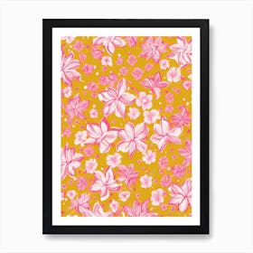 Lily Floral Print Retro Pattern 1 Flower Art Print