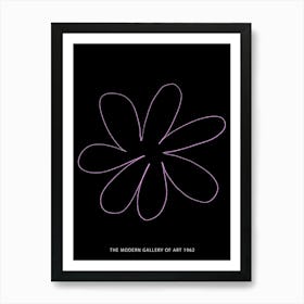 Flower In Pink Line Art Art Print