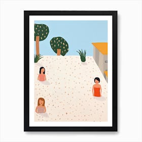 Fancy Los Angeles California, Tiny People And Illustration 4 Art Print