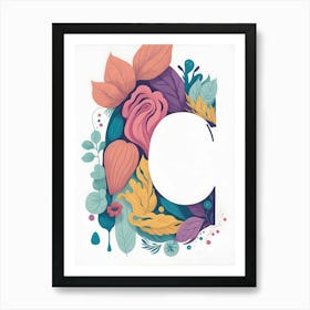 Colorful Letter C Illustration 54 Art Print