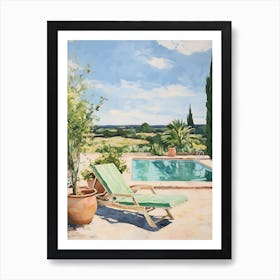 Sun Lounger By The Pool In Ostuni Italy Art Print