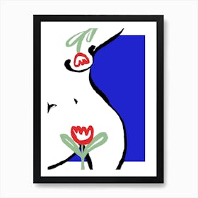 Act With Tulips Art Print