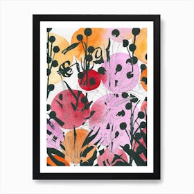 Colourful Floral Vintage Art Print