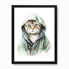 American Shorthair Cat As A Jedi 4 Art Print