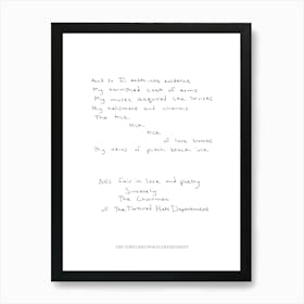 Taylor Swift Poem The Torutured Poets Apartment Handwriting Fan Art Art Print