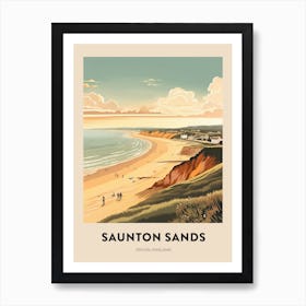 Devon Vintage Travel Poster Saunton Sands 2 Art Print