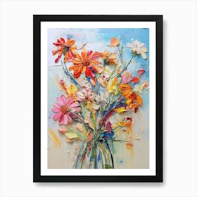 Abstract Flower Painting Gaillardia Art Print