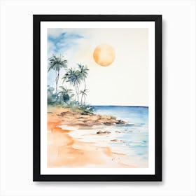 Watercolour Of Praia Da Rocha   Algarve Portugal 1 Art Print