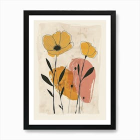 Ankara Flower Market Boho Minimalist Style 1 Art Print