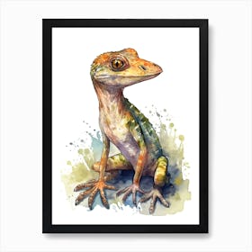 Coelophysis Cute Dinosaur Watercolour 1 Art Print
