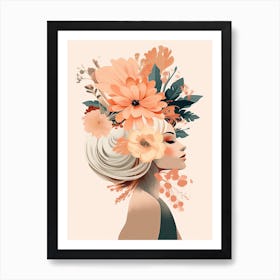 Bloom Body Woman Neutral Colours Boho Style 8 Art Print