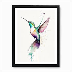 Giant Hummingbird Minimalist Watercolour 1 Art Print