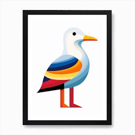 Colourful Geometric Bird Seagull 1 Art Print