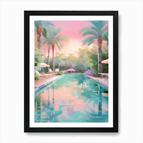 Sunset At The Pool Art Print