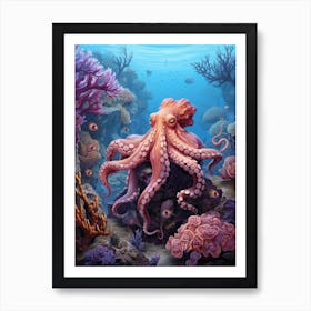 Curious Octopus 2 Art Print