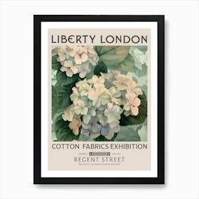 Liberty London Print William Morris Textiles White Hdrangea Flower Art Print