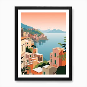 Amalfi Coast, Italy, Graphic Illustration 4 Art Print