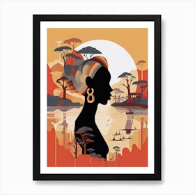 African Woman Silhouette Africa Art Art Print