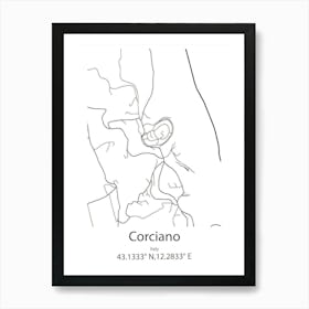 Corciano,Italy Minimalist Map Affiche