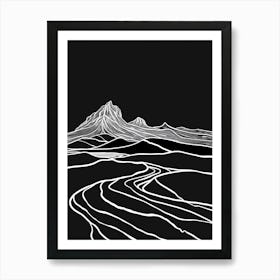 Beinn Tulaichean Mountain Line Drawing 3 Art Print
