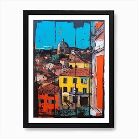 A Window View Of Rome In The Style Of Pop Art 4 Art Print