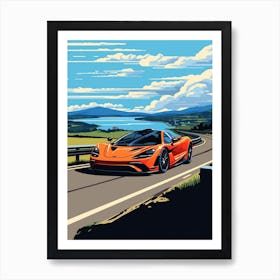 A Mclaren F1 In Causeway Coastal Route Illustration 3 Art Print