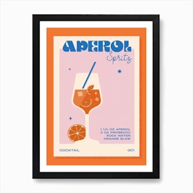 Aperol Spritz Orange & Pink Art Print