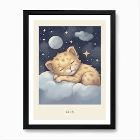 Sleeping Baby Lion 1 Nursery Poster Art Print