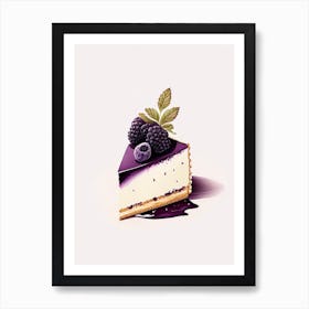 Blackberry Cheesecake Dessert Retro Minimal 2 Flower Art Print