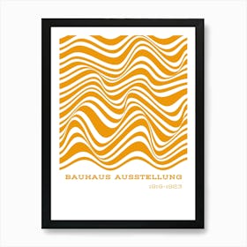 Bauhaus Aussteinung yellow swirl print Affiche