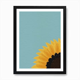 Vintage Minimal Art Sunflower Art Print