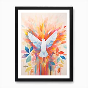 Bird Painting Collage Dove 2 Art Print