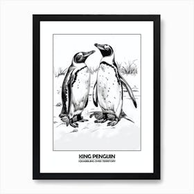 Penguin Squabbling Over Territory Poster 6 Art Print