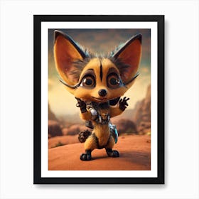 Fox In Space Art Print