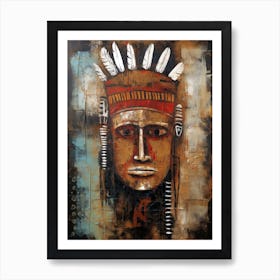 Indian Head, Native american Art Print