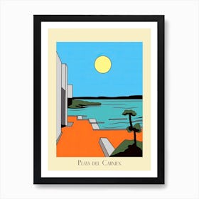 Poster Of Minimal Design Style Of Playa Del Carmen, Mexico 3 Art Print