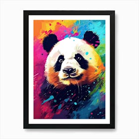 Panda Art In Color Field Painting Style 3 Art Print