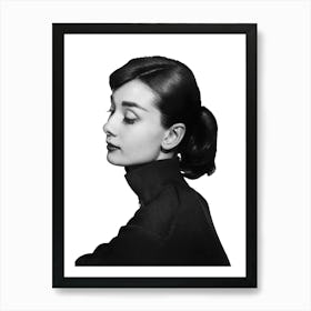 Audrey Portrait, Vintage Black and White Old Photo Art Print