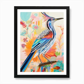 Colourful Bird Painting Roadrunner 3 Art Print