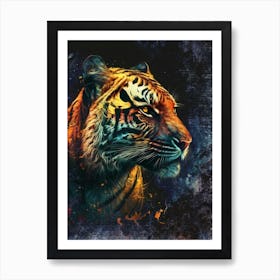 A Nice Tiger Art Illustration In A Painting Style 06 Art Print