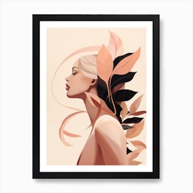 Abstract Of A Woman With Leaves Art Print