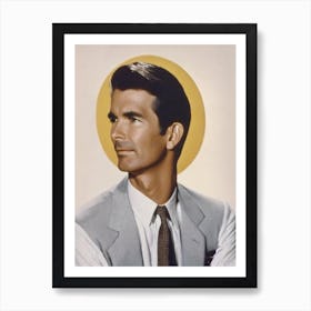 Anthony Perkins Retro Collage Movies Art Print